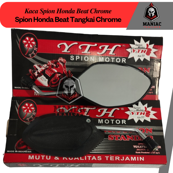 Kaca Spion Model Motor Honda Beat Carbu Tangkai Chrome Drat Honda Universal Semua Motor