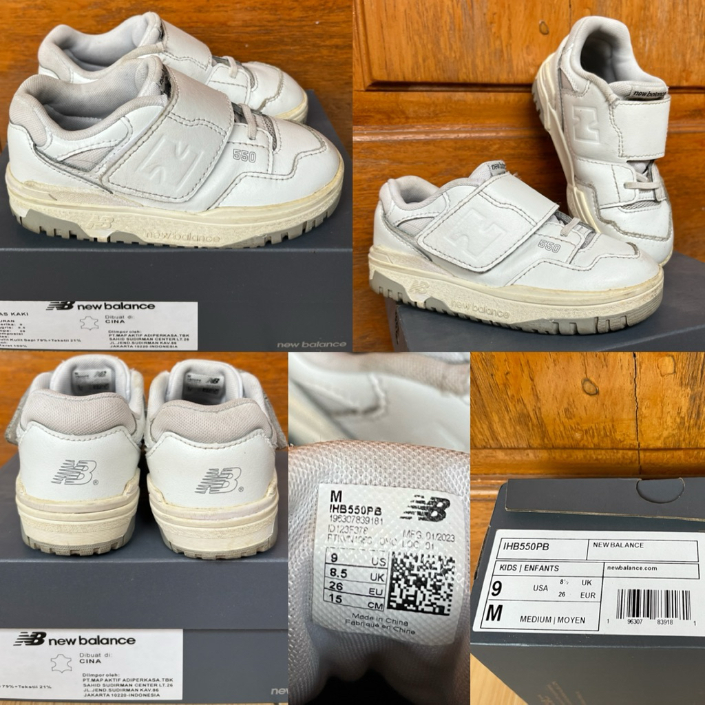 Sepatu Anak Bekas New Balance 550 White Ori