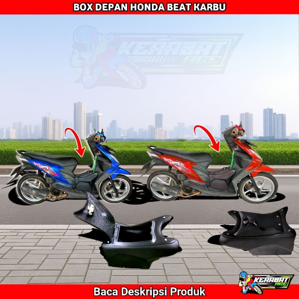 Aksesoris Beat karbu Box Depan Tengah Modifikasi Custom