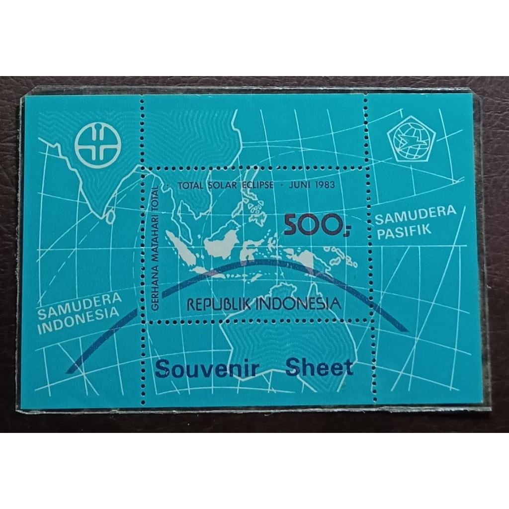 Souvenir Sheet (SS) Prangko Lawas RI Gerhana Matahari Total 1983