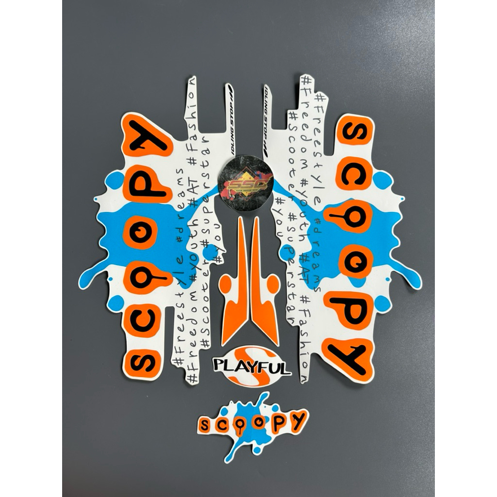 STRIPING STIKER SCOOPY PLAYFUL CEPROT 2017 BIRU ORIGINAL
