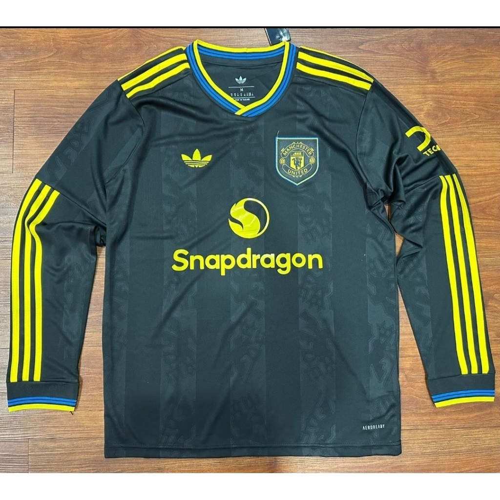 Jersey Kaos Baju Sepak Bola MU Man Mancester United Home Away 3rd Third Hitam Black Longsleeve Long 