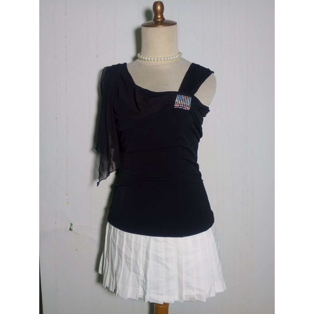 Y2k camisole top sequins beaded black goth Grunge fairy
