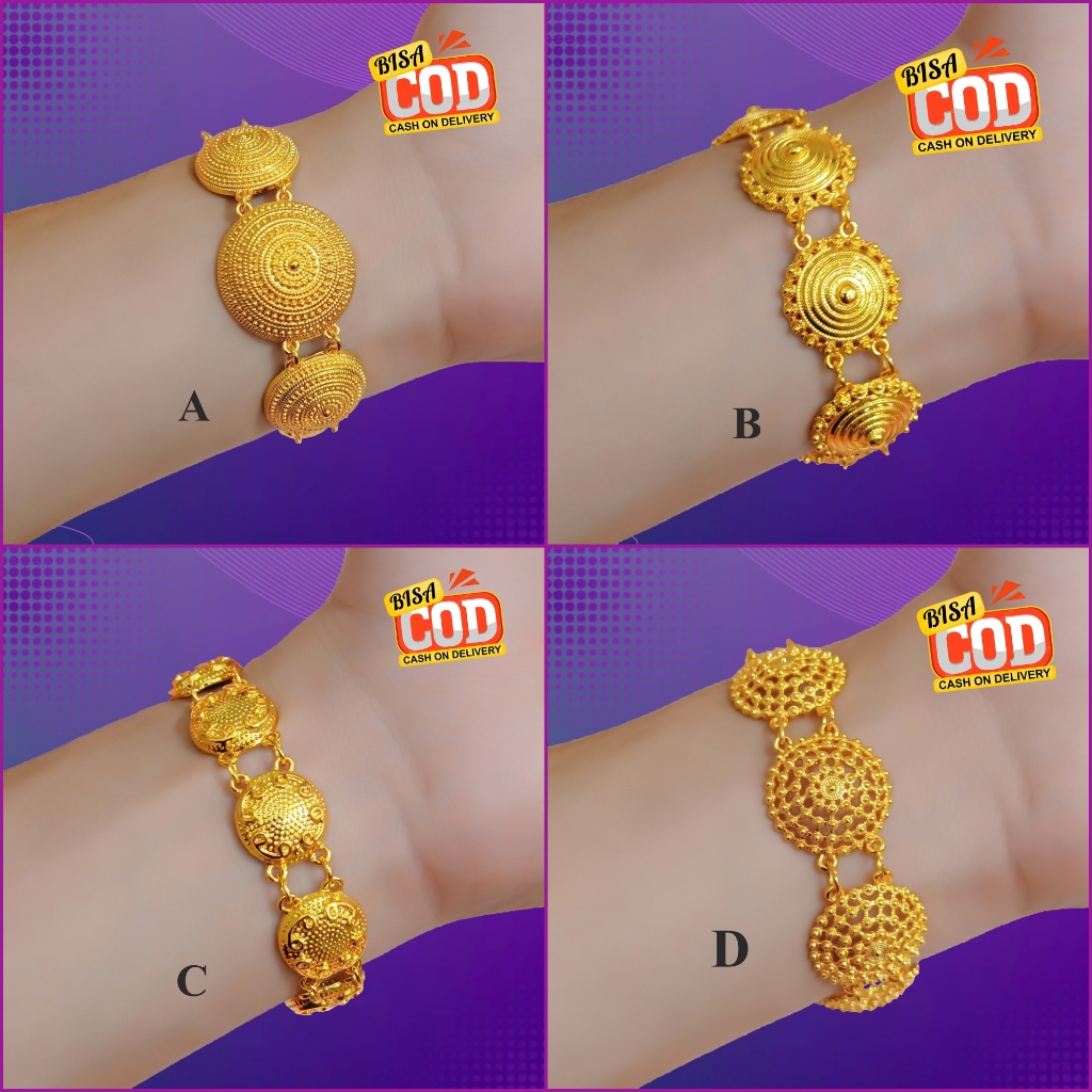 Gelang Rantai Bulat Besar Warna Emas 24k Model Gada India Makassar Mewah