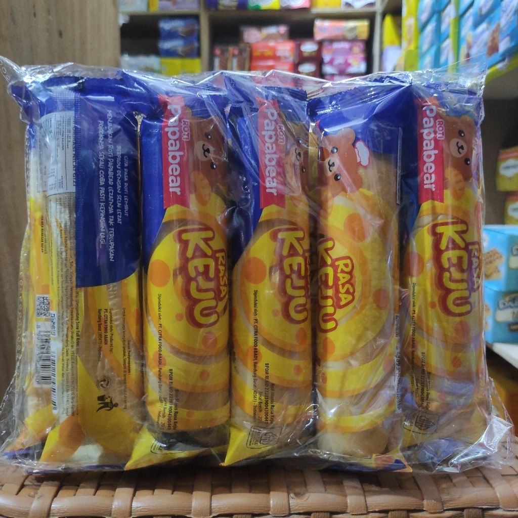 Papabear Roti Lembut Keju&Susu 10Pcs 20Gram
