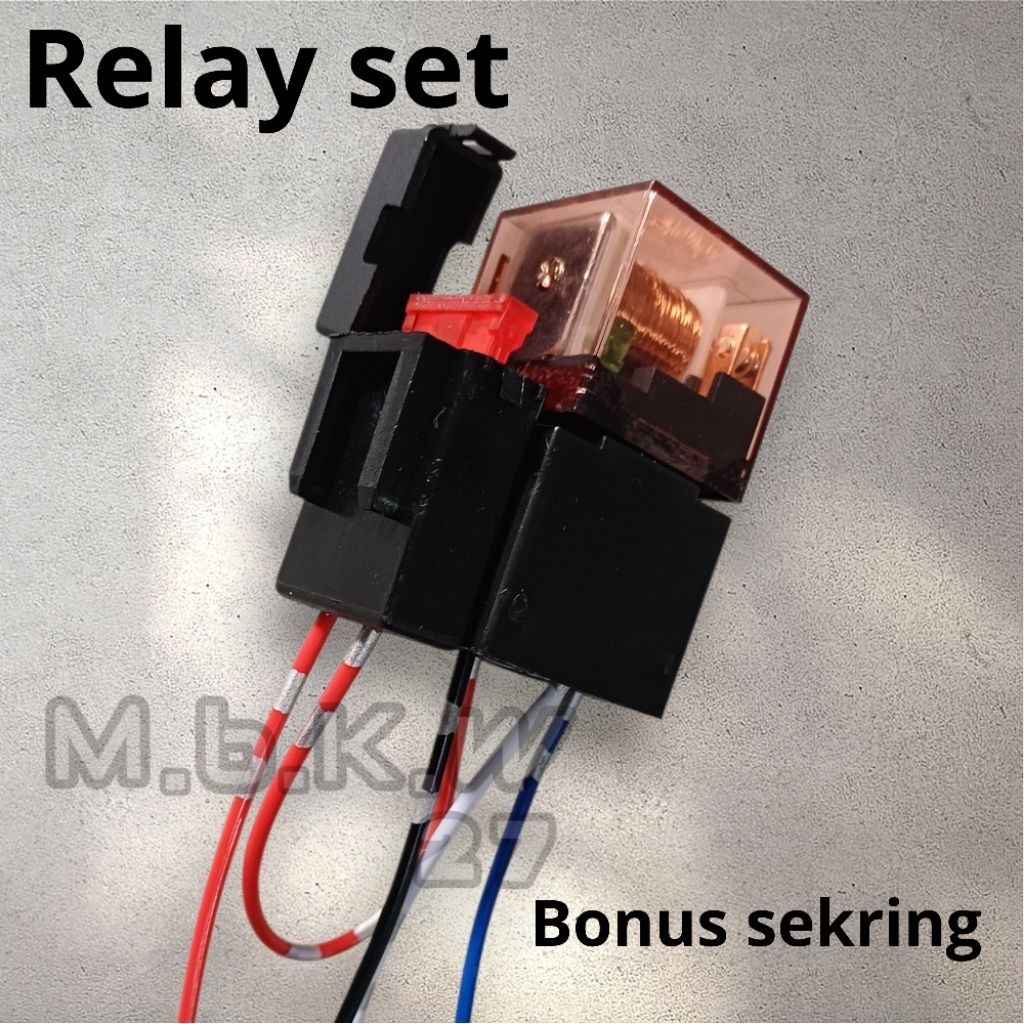 Paket Relay Transparan 4 Kaki 5 Kaki 12v 24v Plus Sikringrelay set klakson soket dan fuse box relay 