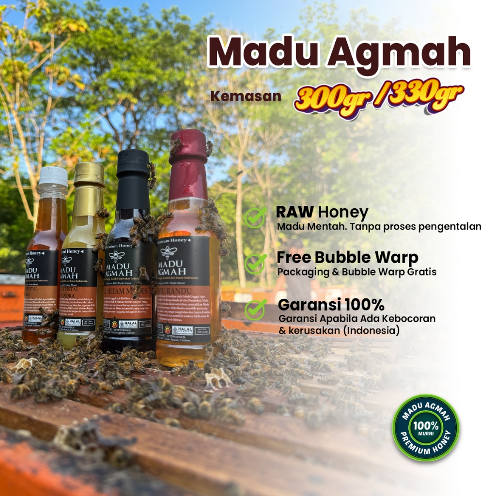 Madu Agmah (300g/330g) 100% Murni & Asli Raw Honey