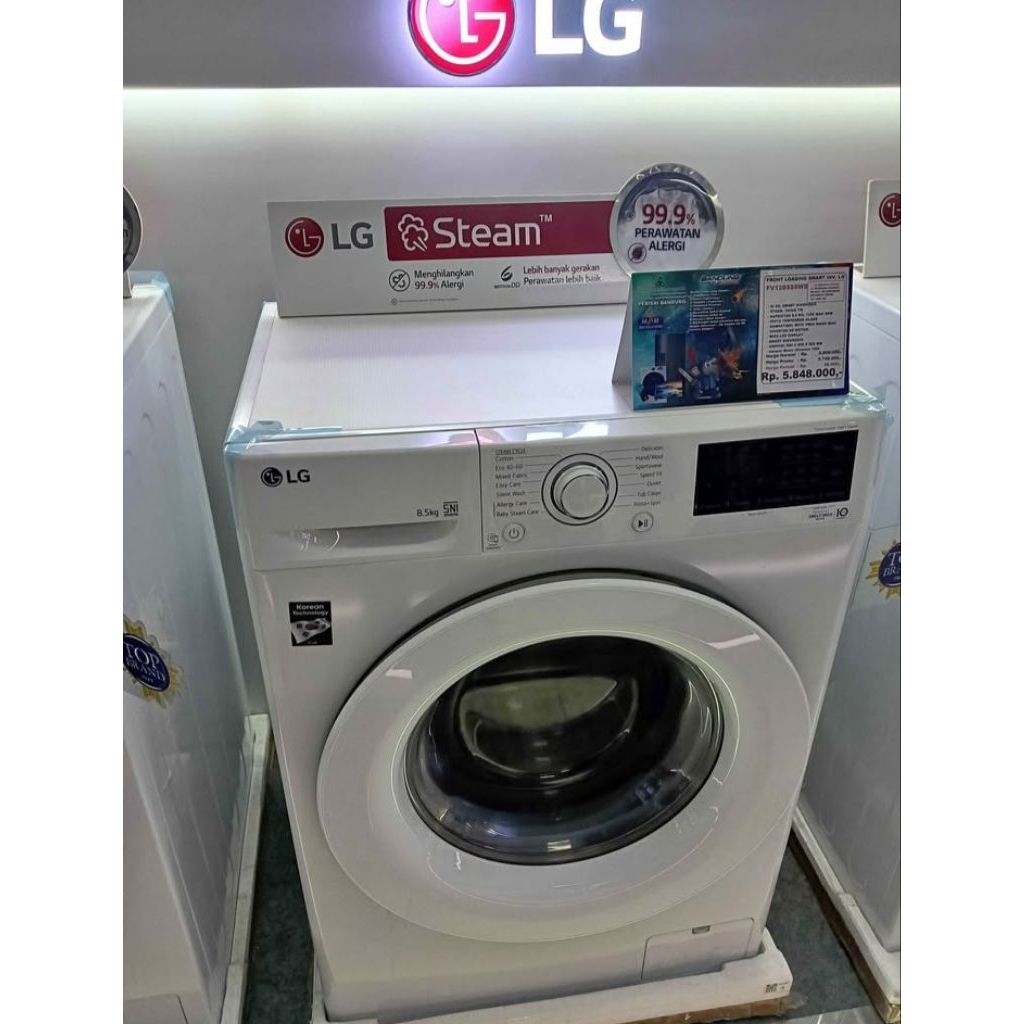 LG FV1285S5WS Mesin Cuci LG 8.5kg,