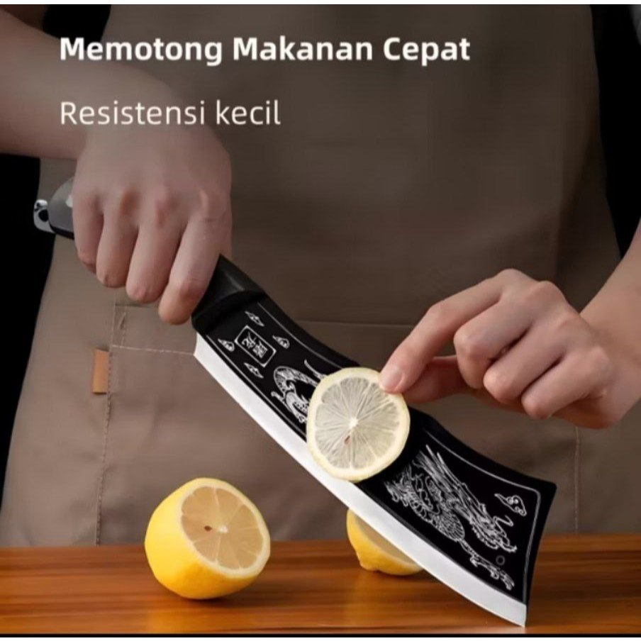 Pisau Ukir Naga Jepang / pisau dapur pemotong tulang / pisau tulang ukir naga