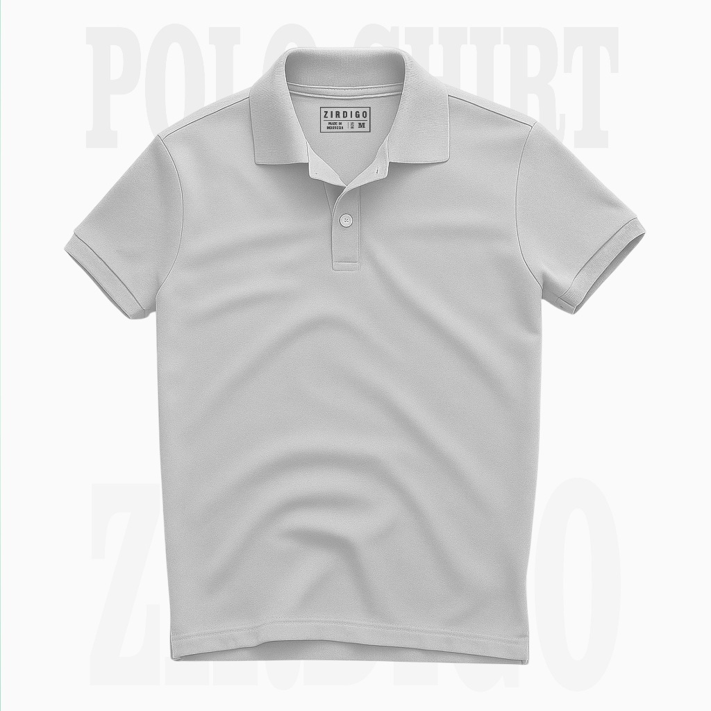 Zirdigo - Baju Polo Shirt Polos Polo Kerah Casual Putih Lengan Pendek Pria & Wanita