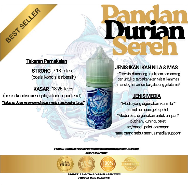 TERGACOR ESSEN IKAN SUPER PREMIUM AROMA PANDAN DUREN SEREH