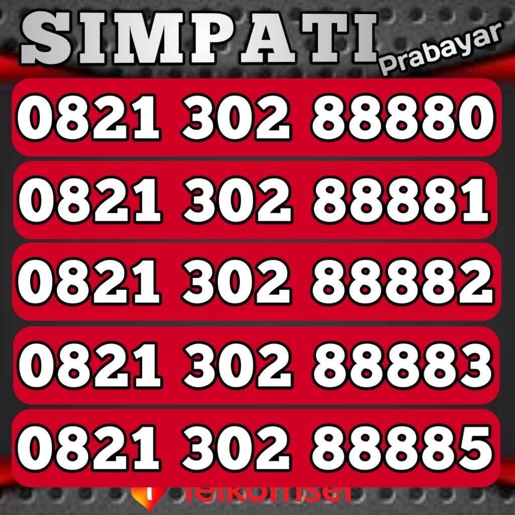 Nomor cantik 8888 kwartet delapan Telkomsel