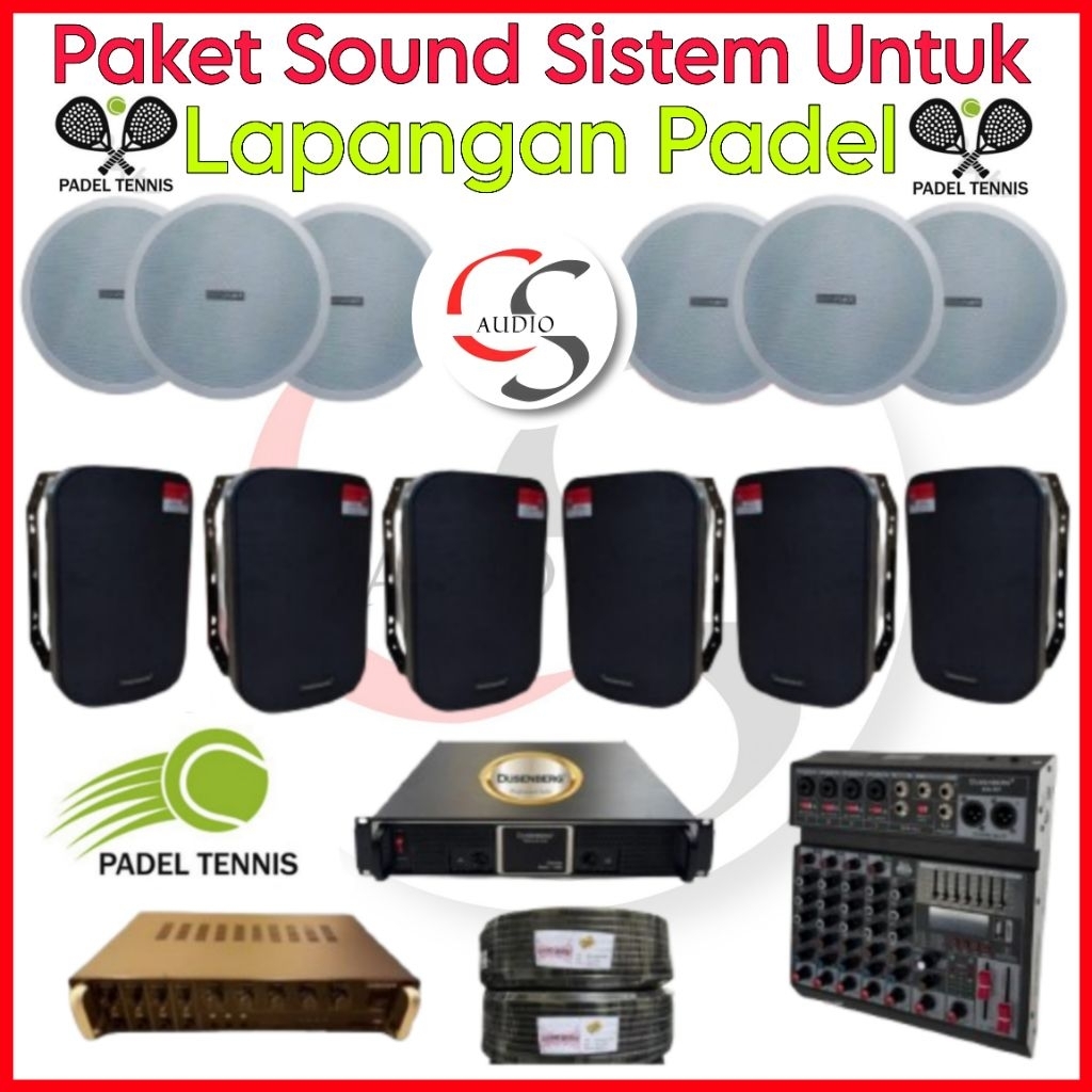 Paket Sound Sistem Untuk Lapangan Padel TOP siap pakai permainan padel lapangan padel olahraga padel