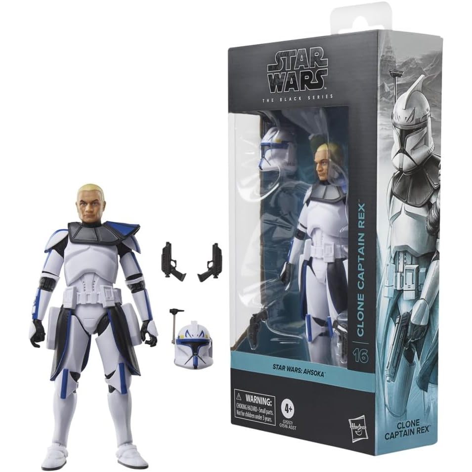 STAR WARS SERI HITAM KLON KAPTEN REX, AHSOKA FIGUR AKSI KOLEKSI PREMIUM 6 INCI READY