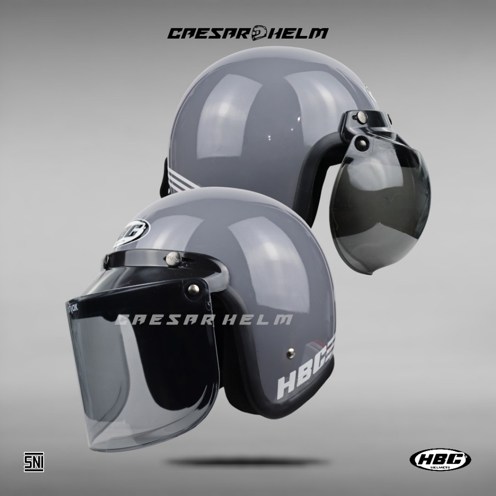 HBC Classic Solid - Stone Grey - Helm Retro - Helm Bogo