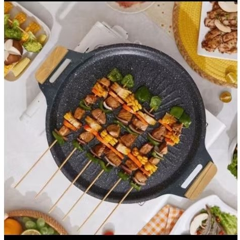 wajan anti lengket teflon anti lengket Grill Anti Lengket/Alat Grill PanggangPanggangan BBQ Bulat