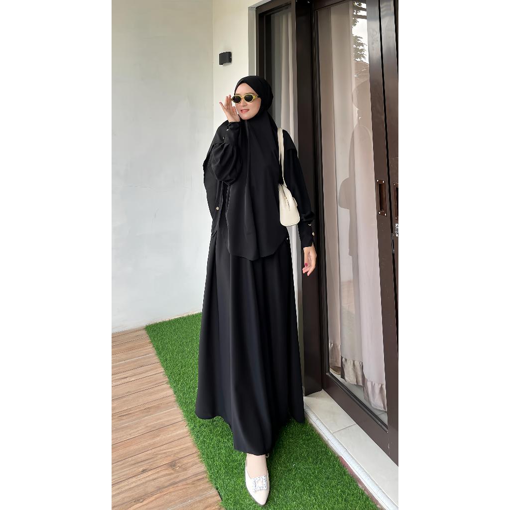 EVAMEYSHA EXCLUSIVE Zahira Dress Syar'i Marbela Anti UV Nyaman Premium Busui Abaya Turkey Lengan Bal