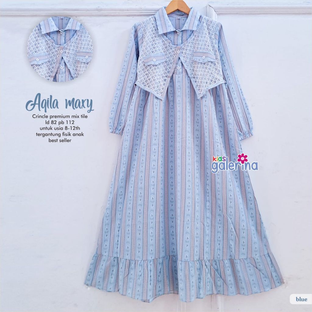 GAMIS ANAK BEST SELLER by GALERINA Ellea maxy -  Aqila dress kids / Qaireen seyari kids by Galerina