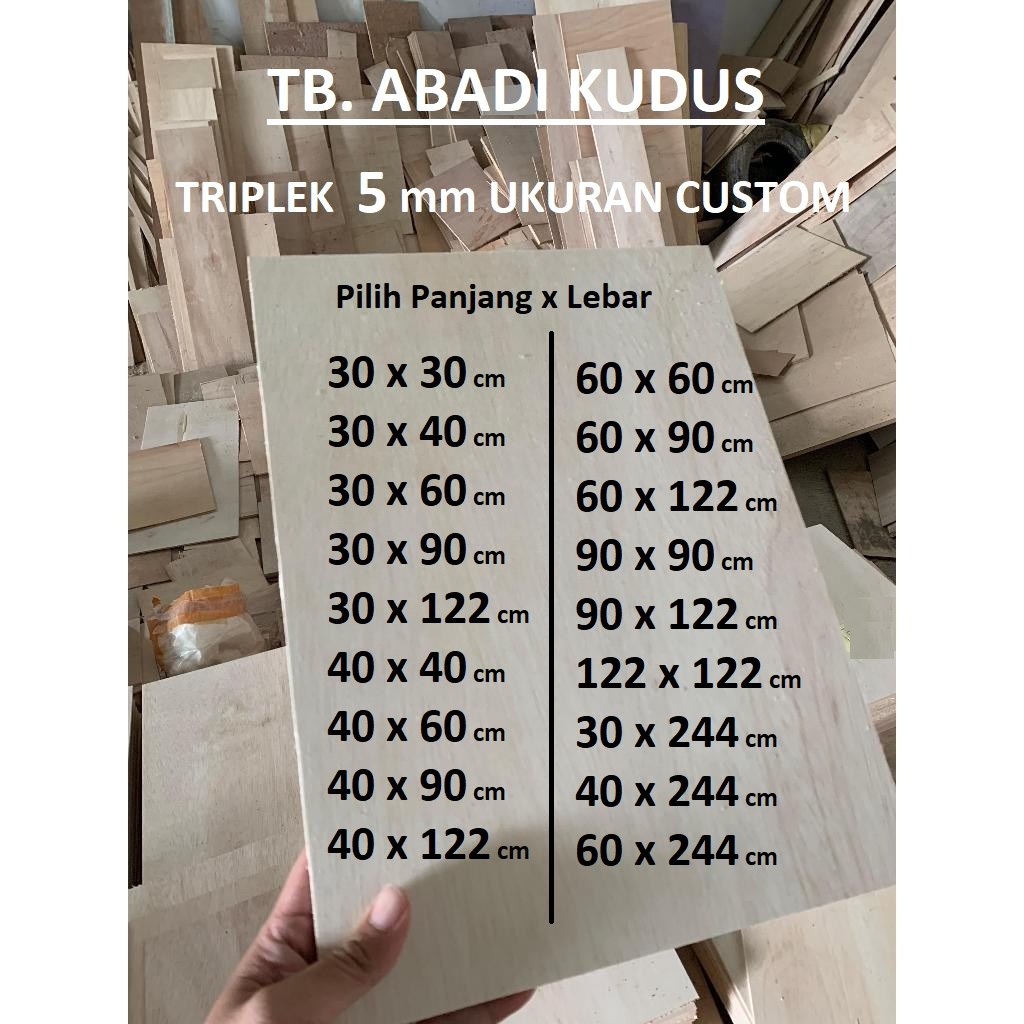 PAPAN KAYU TRIPLEK / PLYWOOD 5mm / MULTIPLEK 5 mm ALBASIA UKURAN POTONGAN CUSTOM BAHAN KERAJINAN
