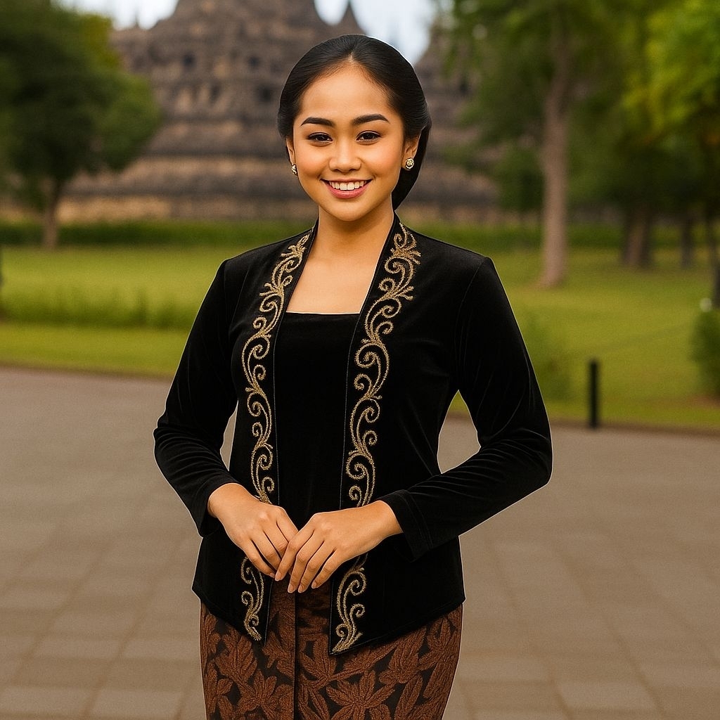 Kebaya Kutu Baru Bludru Bordir Modern Jumbo Ld 130