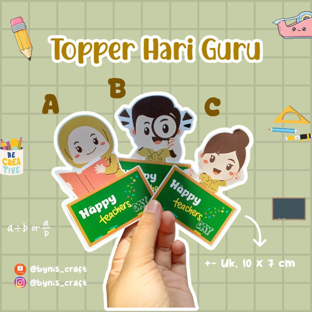 Topper Hari Guru | Hari Guru | Topper Buket | Topper Cake