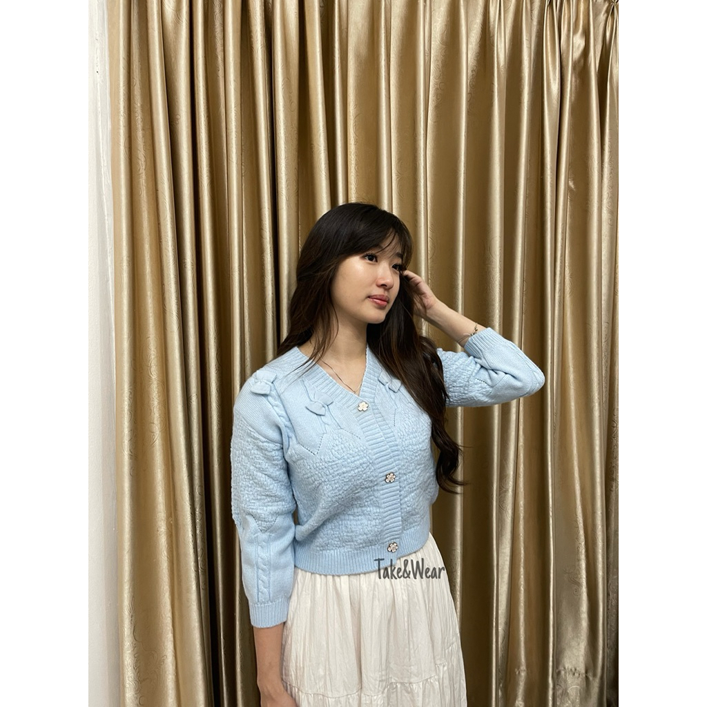 Baby Blue Korean Knit Cardigan