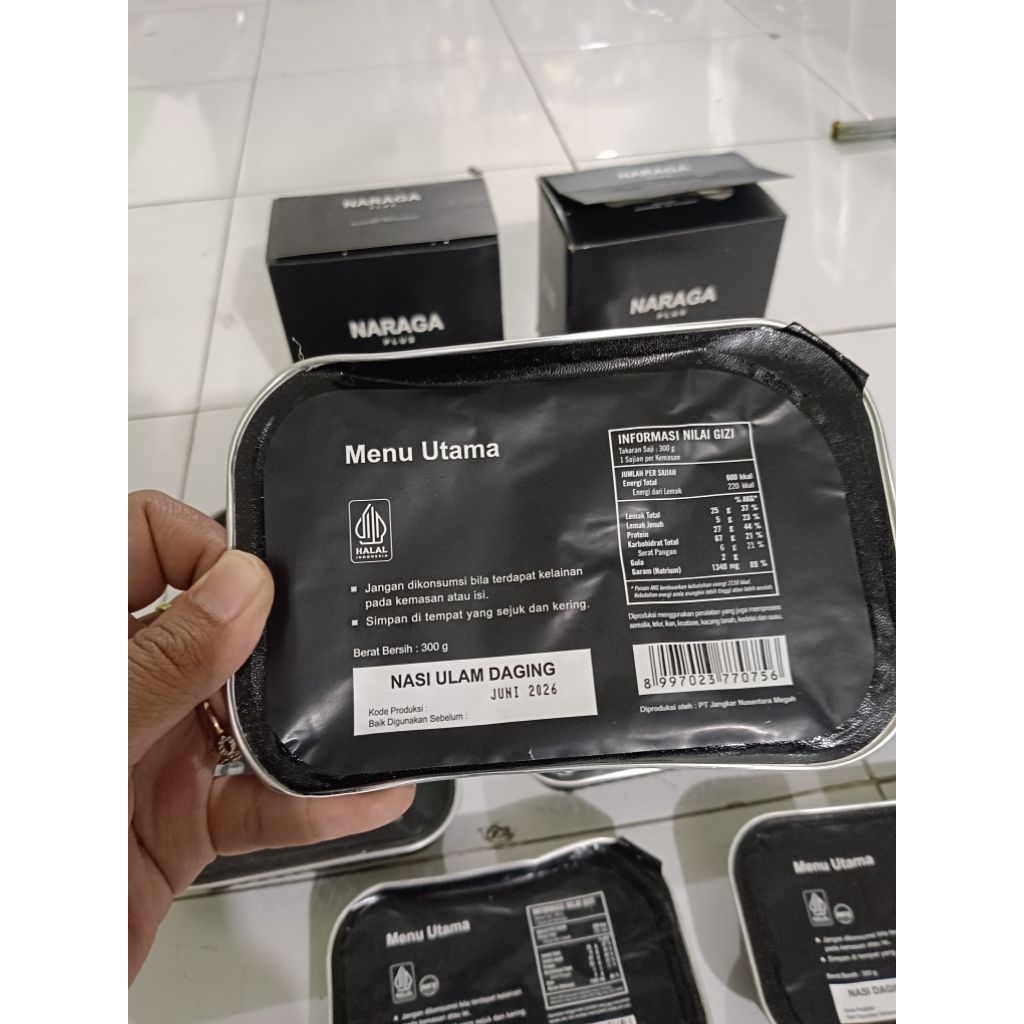 PROMO 100% ORIGINAL Ransum TNI  Naraga EXP JUNI 2026 /Nasi instan menu utama/Makanan siap saji / nas