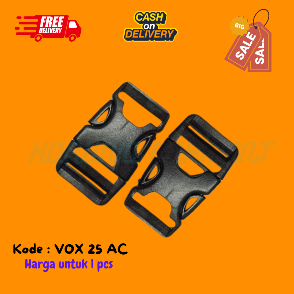 GESPER KLIK SELOT TALI WEBBING TAS 2.5 CM KUNCI SODOK BUCKLE PLASTIK ACETAL MEDIUM QUALITY