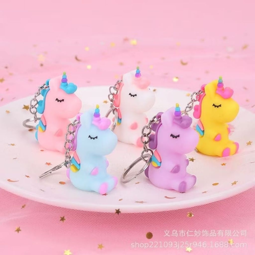 Gantungan Kunci Karakter Unicorn, kuda poni