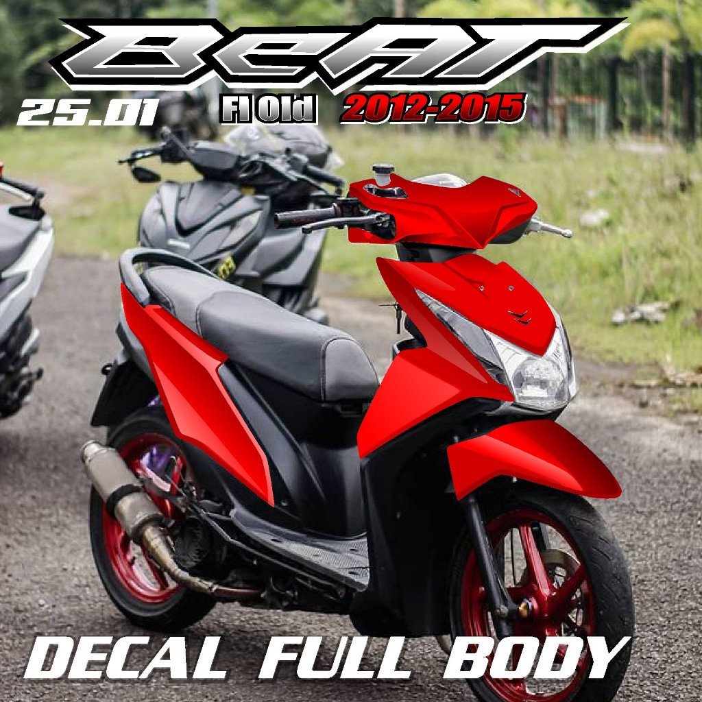 (COD) TERBARU Decal Sticker DECAL BEAT FI OLD TAHUN 2012-2015 FULL BODY NEW FI TECHNO DESIGN STICKER