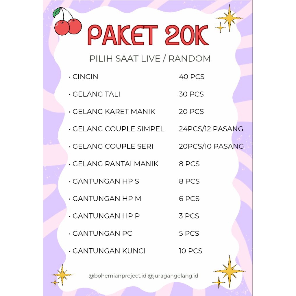 PAKET MURAH | PAKET USAHA MINI | PAKET USAHA AKSESORIS | BUNDLING AKSESORIS 20K | GANTUNGAN HP/TALI 
