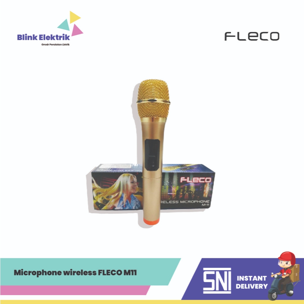 mic wireless fleco M11 single mic tanpa kabel mic fleco M 11 ttansmitter kecil recharge free busa da