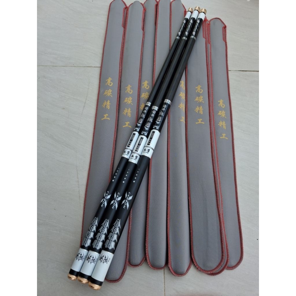 Tegek Pancing Import Longteng FREE Ujung Carbon Solid