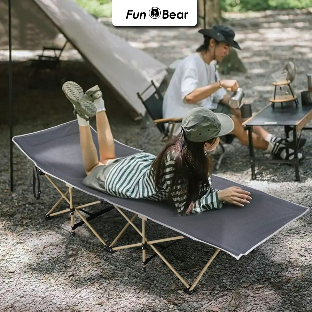 FUNBEAR Tempat tidur TNI Folding Bed Ranjang Tidur Lipat Portable Camping Velbed Kasur Lipat