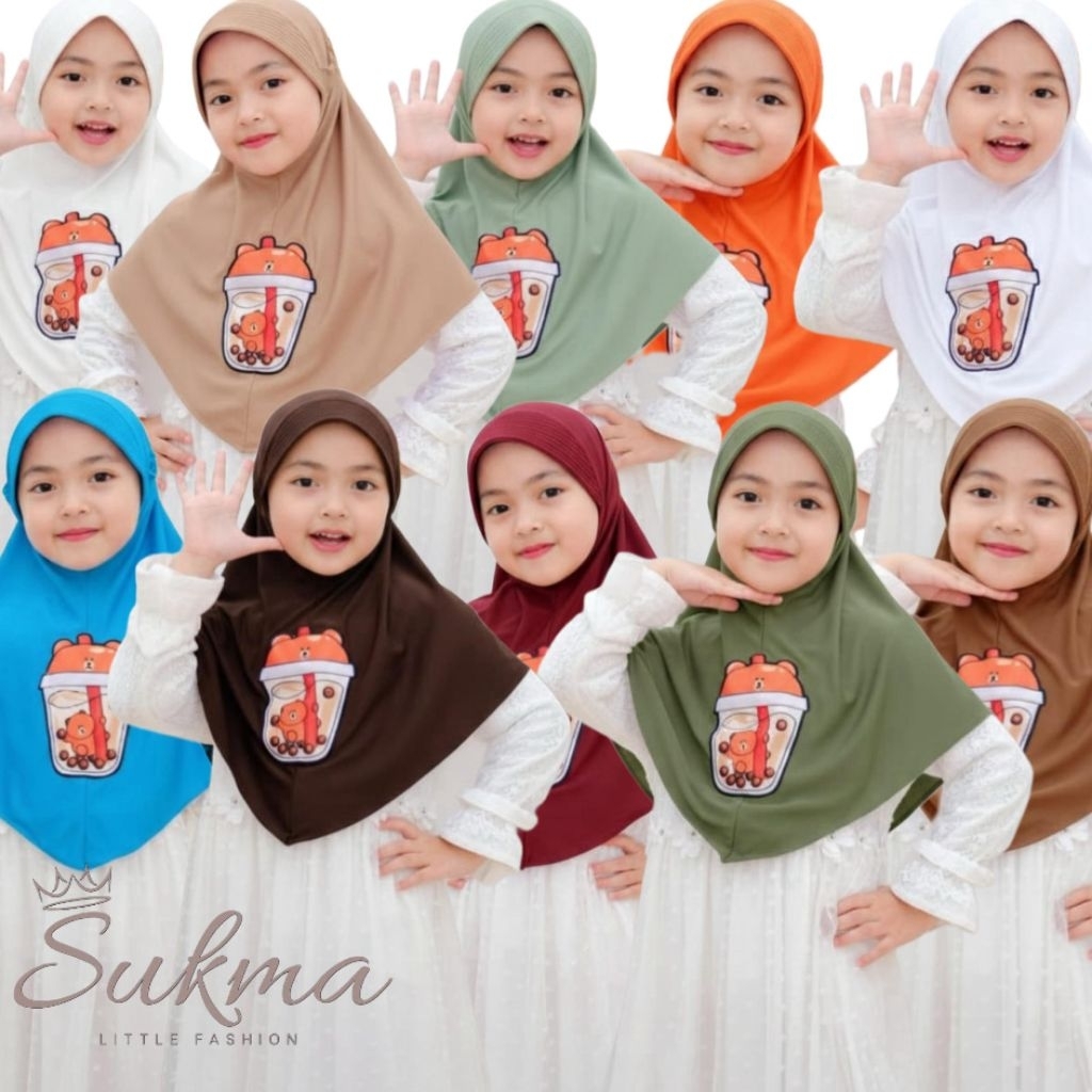 Kerudung Anak TK-SD Murah Dan Lucu, Sukma Farah Hijab Anak Boba - Cocok untuk Sekolah & Harian