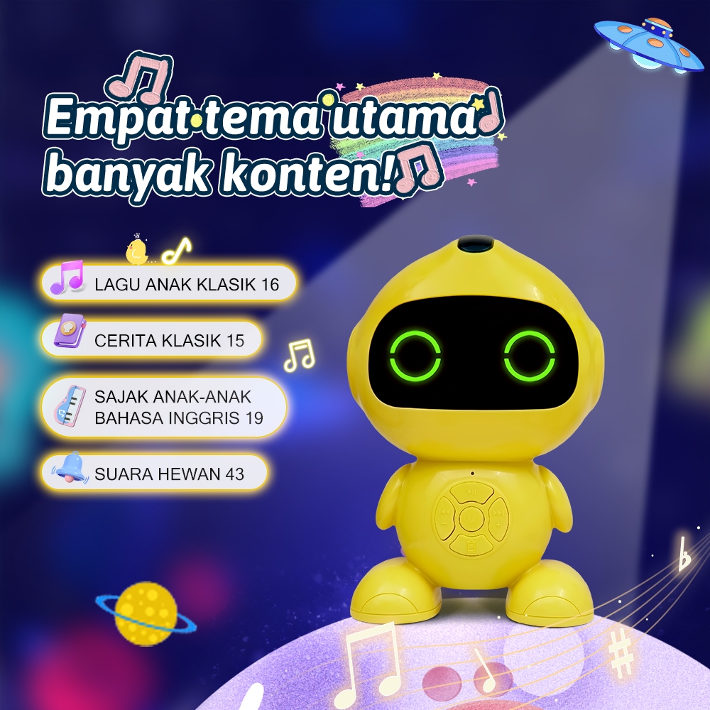 Mesin Cerita Astronaut Q2 Speaker Bluetooth Portable Pengisian Type C Baterai Isi Ulang Lampu Tidur