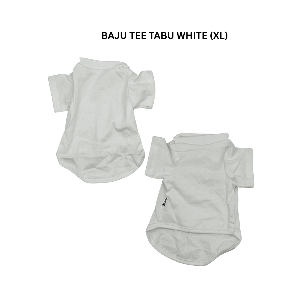 Baju Anjing Kucing Tee Tabu Putih Polos (XL)