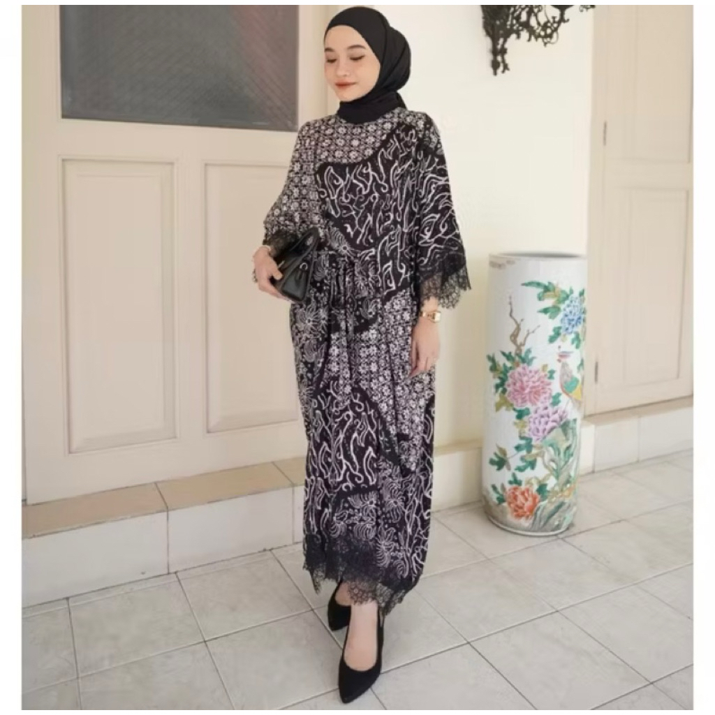 (PRELOVED) SYAKIRA Dress Kaftan Gamis Wanita Batik Modern - Baju Muslim - Kondangan - Seragaman Kelu