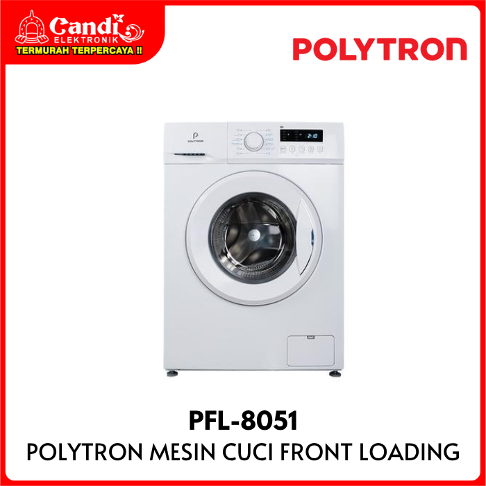 POLYTRON MESIN CUCI FRONT LOADING PFL 8051 / PFL8051 / PFL-8051 8KG
