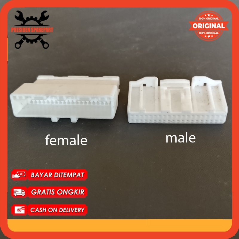 Soket Head Unit Audio Tape  Kosongan Non Skun Pin 40 Male Female Untuk Mobil Universal Original