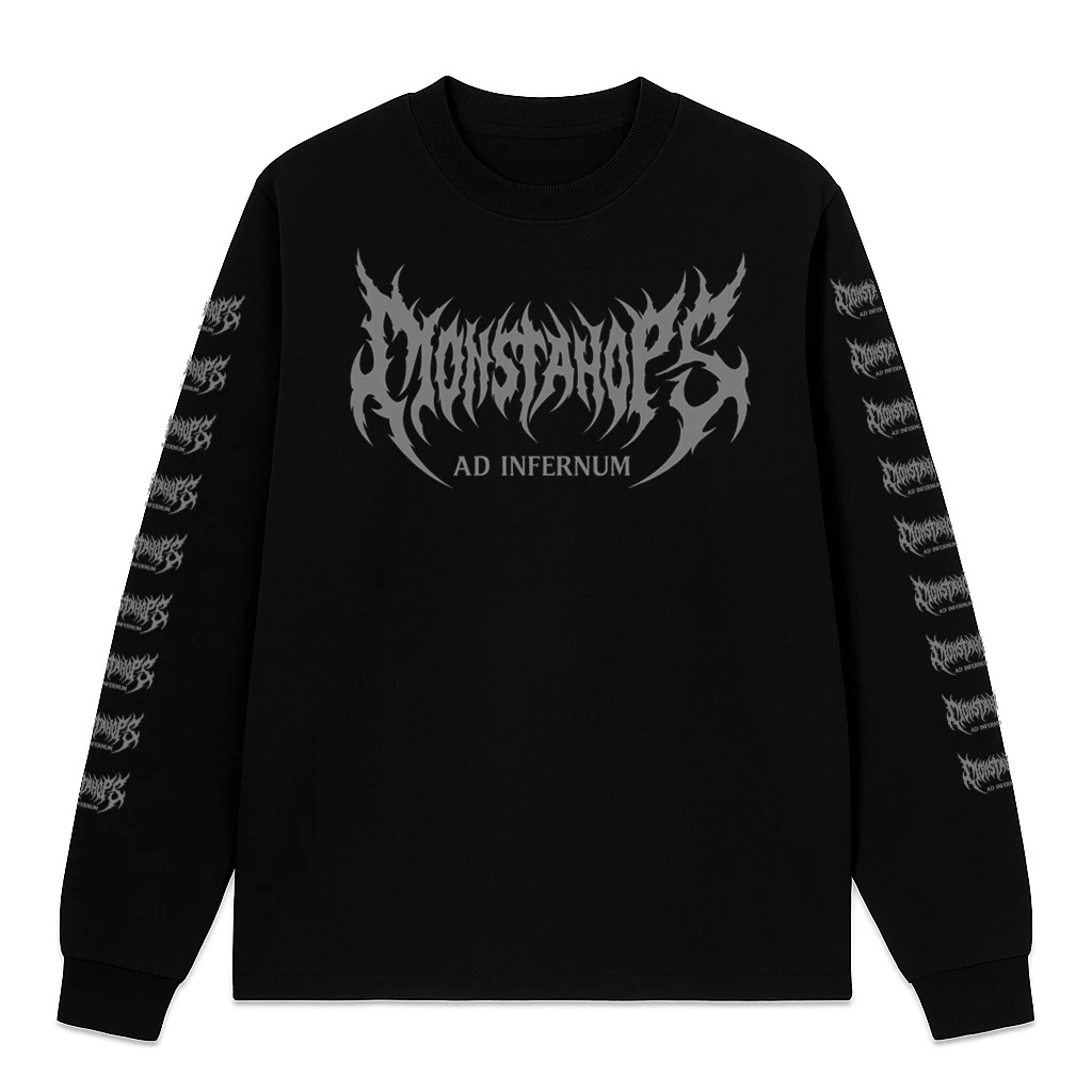 Kaukaos Kaos Lengan Panjang Unisex Original MONSTAHOP RUST & GLORY METAL INFERNUM Free Stiker Keren
