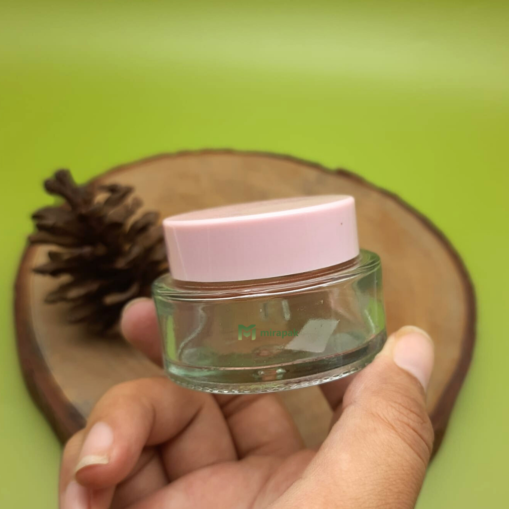 POT KRIM 30GR BENING/CLEAR - TUTUP PINK - JAR CREAM MOISTURIZER KOSMETIK CAP MERAH MUDA - PMK30BENIN
