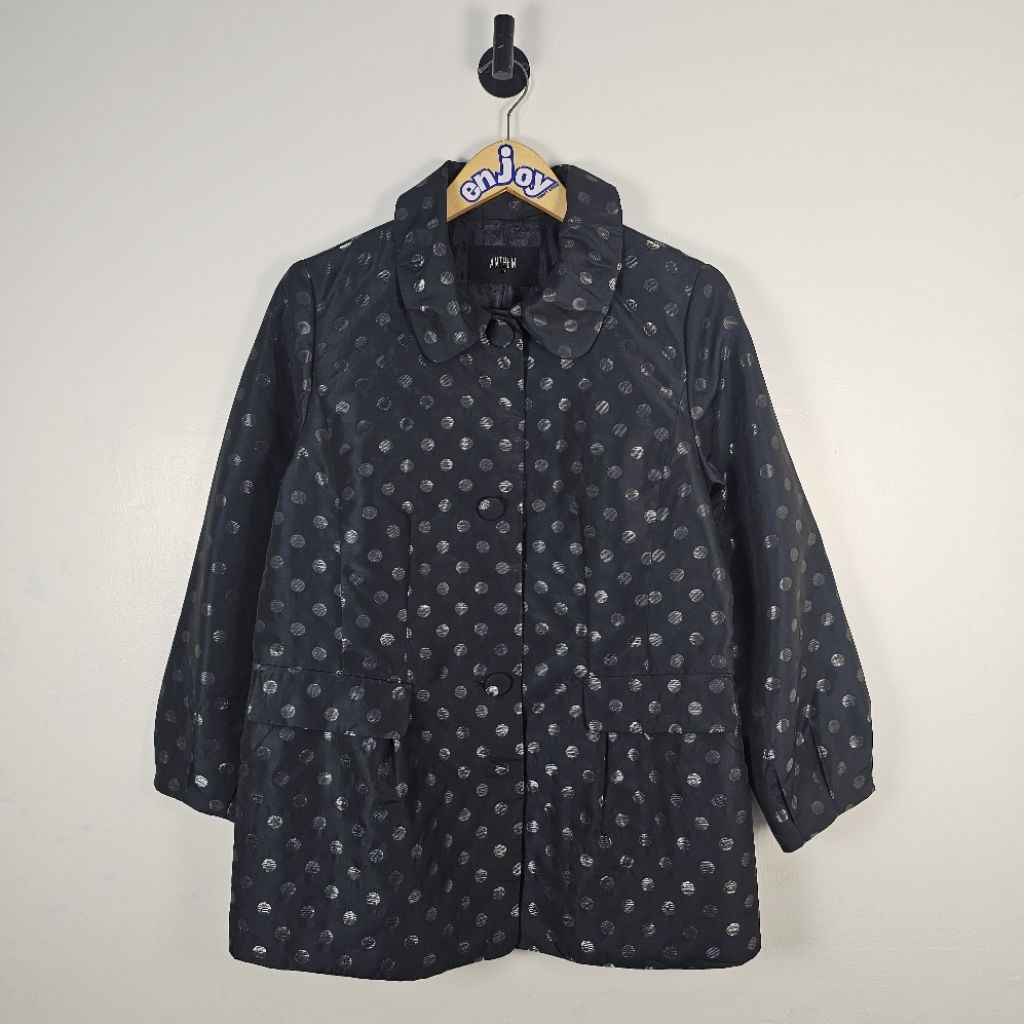 jacket parka Polkadot ANTHEM wanita cewek parasut panjang casual second preloved