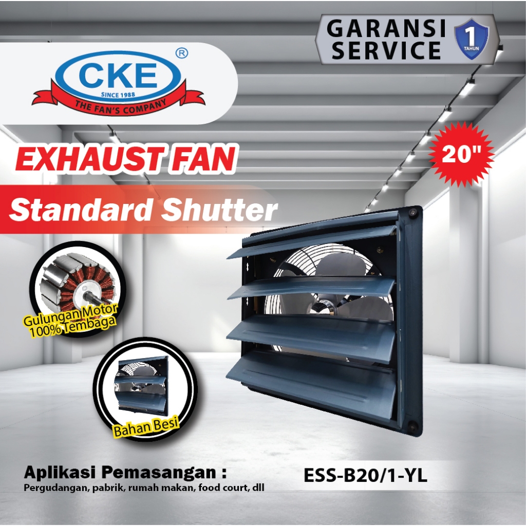 KIPAS DINDING/Exhaust Fan ESS-B20/1-YL/Exhaust fan/ exhaust dinding/ kipas eksos/ kipas ventilasi ud