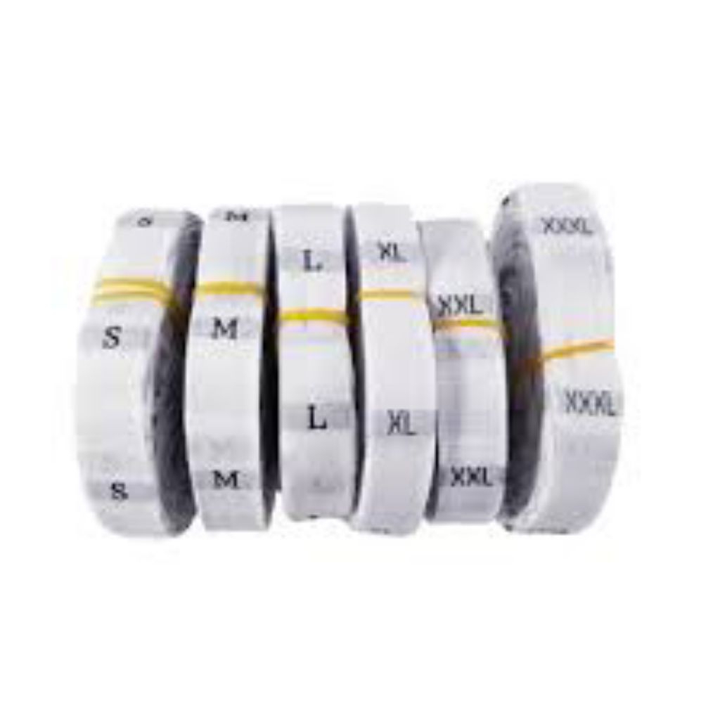 label size woven bordir putih/hitam/label rajut minimal 3 rol