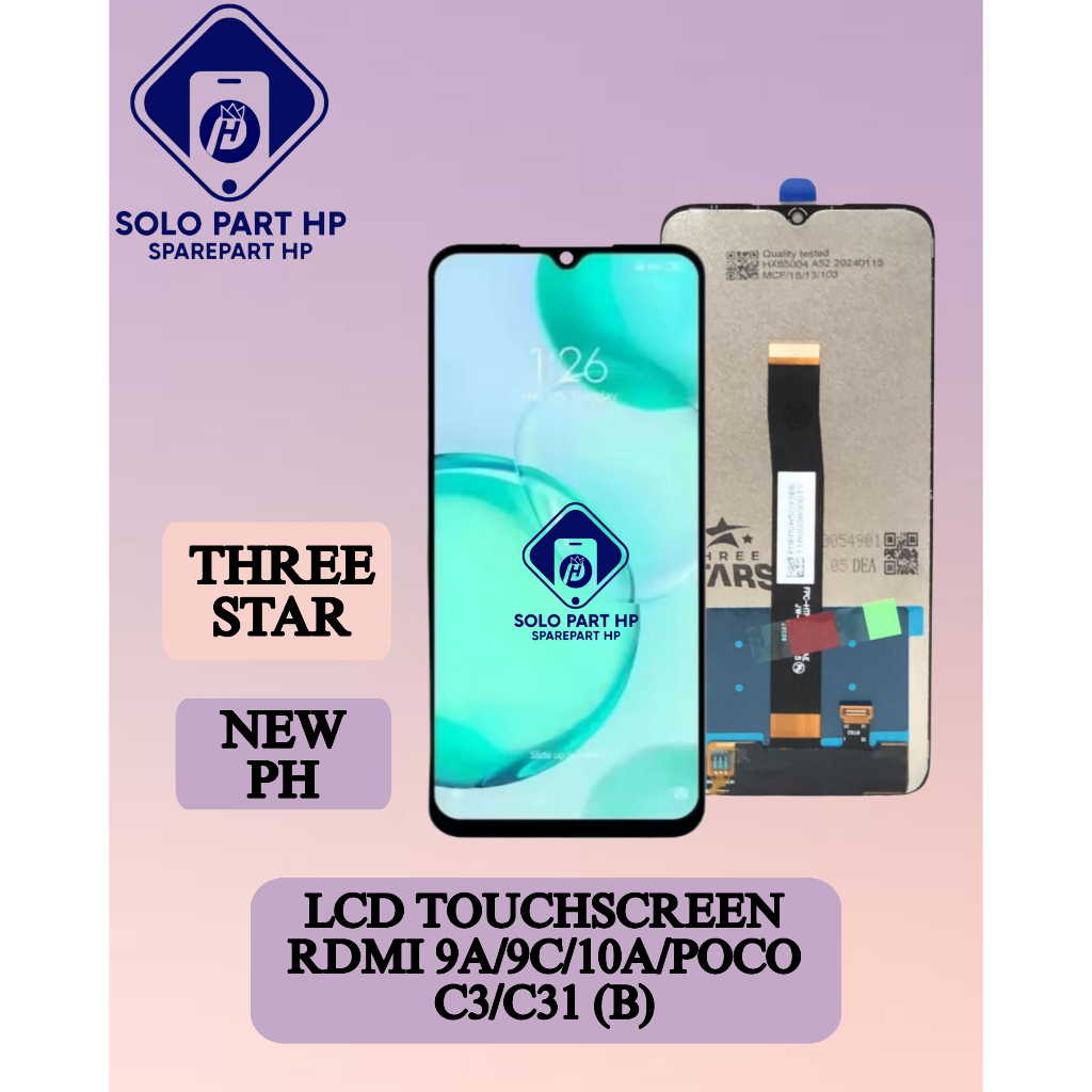 Solo Part HP Sparepart LCD & Touchscreen REDMI 9A / 9C / 10A / POCO C3 / C31