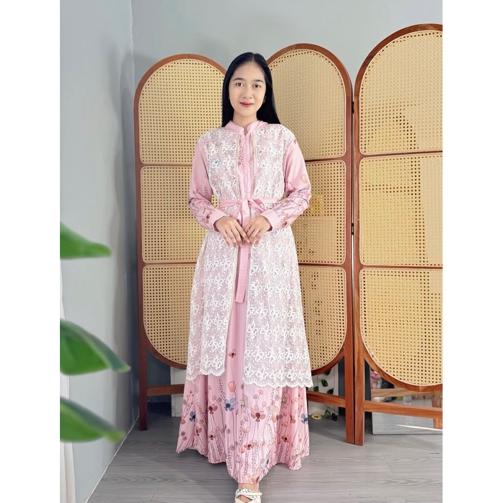 Rosalina / Pakaian Wanita / Gamis Bernia / Gamis Motif