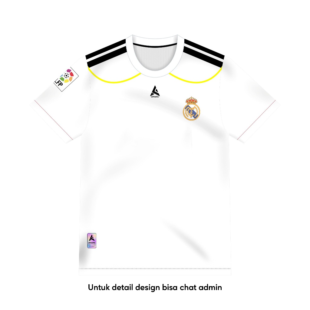 ATHLETIC SPORTWEAR - Jersey Vintage Bola Fantasy Real Madrid Home 2009-10 Fullprinting Casual - Atas
