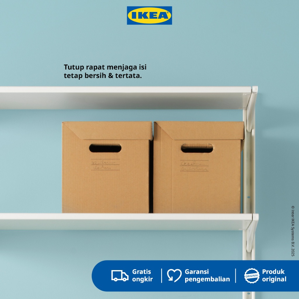 IKEA PAPPIS Kotak Penyimpanan Dengan Tutup Serbaguna 25x34x26cm