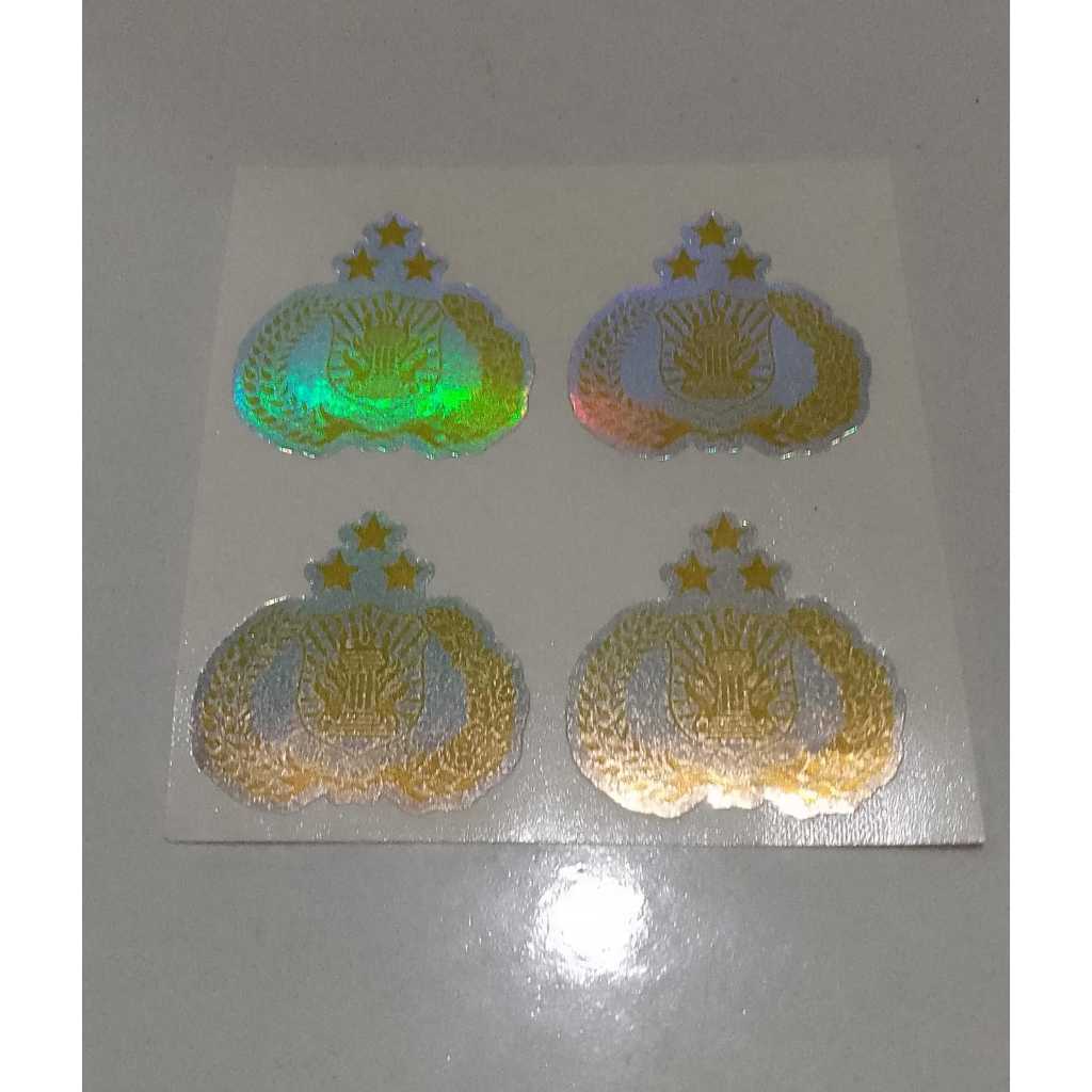 Stiker Unik Hologram Laminasi Glossy Logo POLRI SIM DEPAN